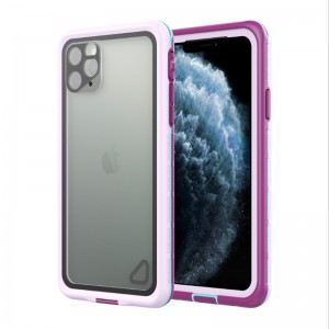 IPhone 11 CaSO à Prova de água com caixa de Vida do lanyard iPhone 11 impermeável (roxo) com cobertura traseira transparente