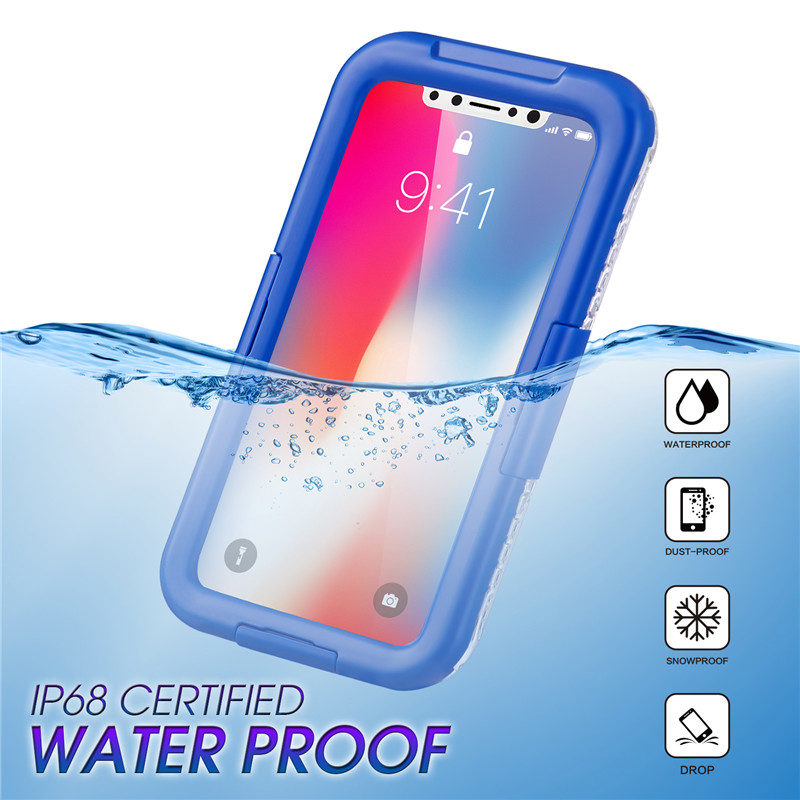 IP68 caixa de telefone iPhone Melhor impermeável para natação de Topo à Prova de água iPhone XS CaSO (Blue)